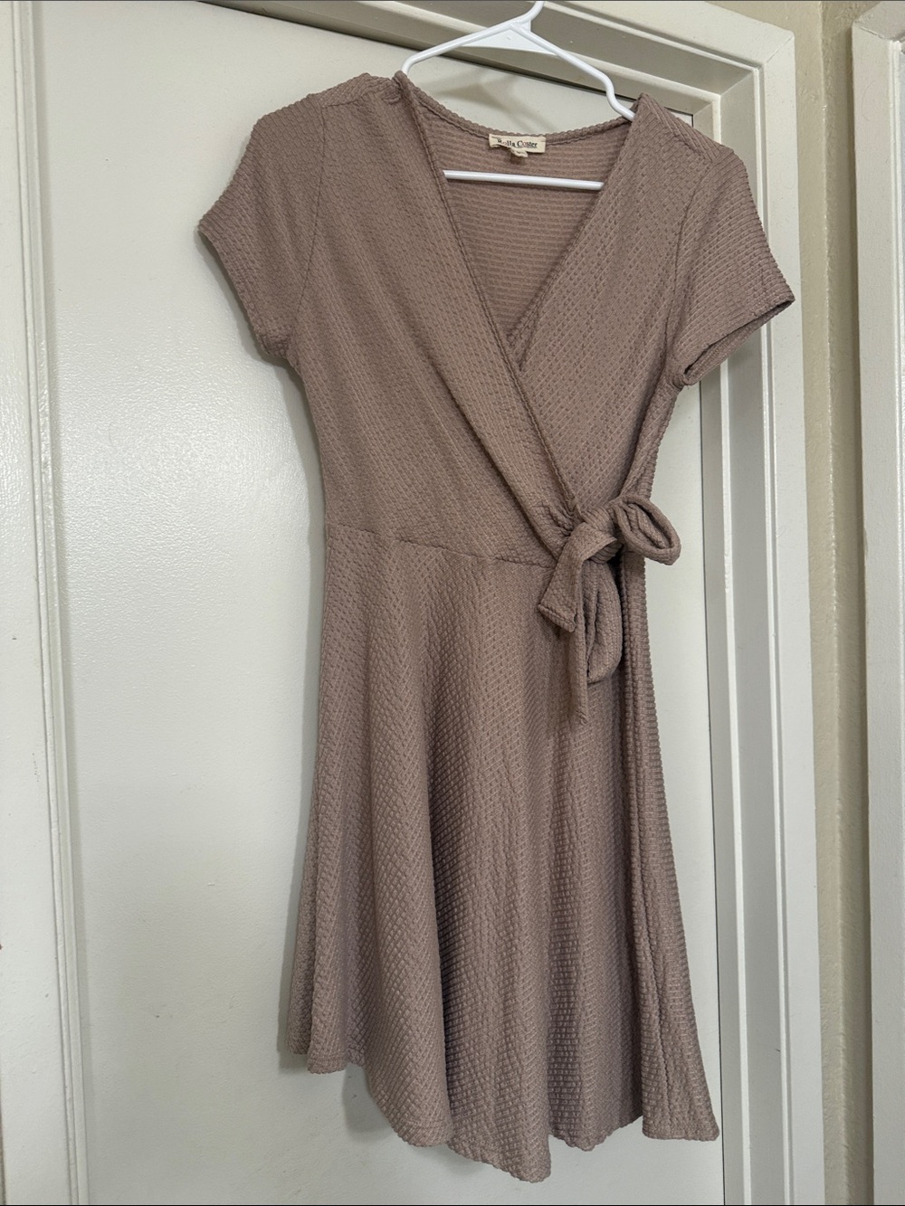 Casual Wrap Dress in Taupe
